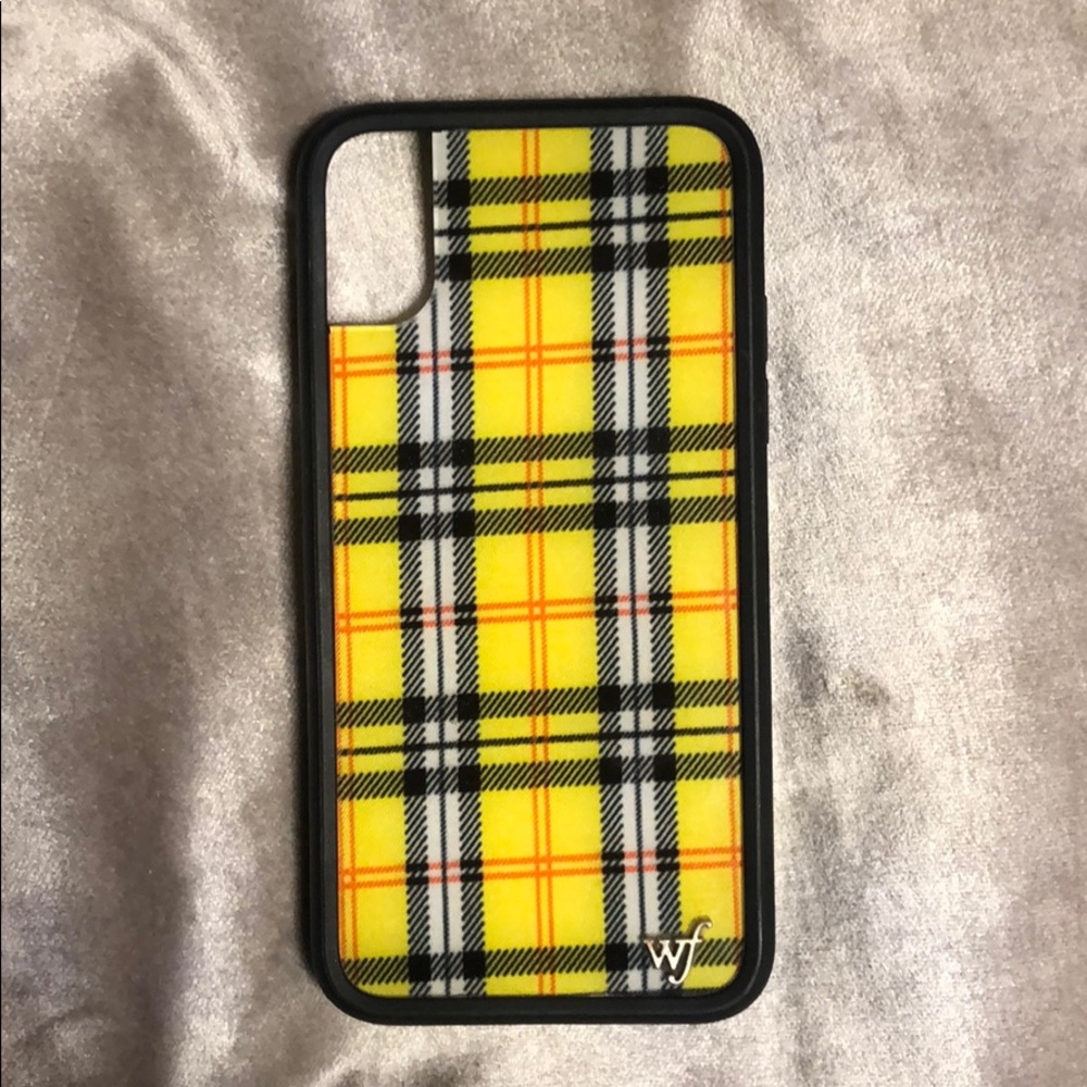 Yellow plaid wildflower iPhone X/XS case